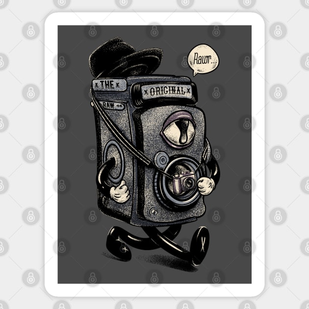 The Original Raw - Vintage Analog Film Camera Sticker by anycolordesigns